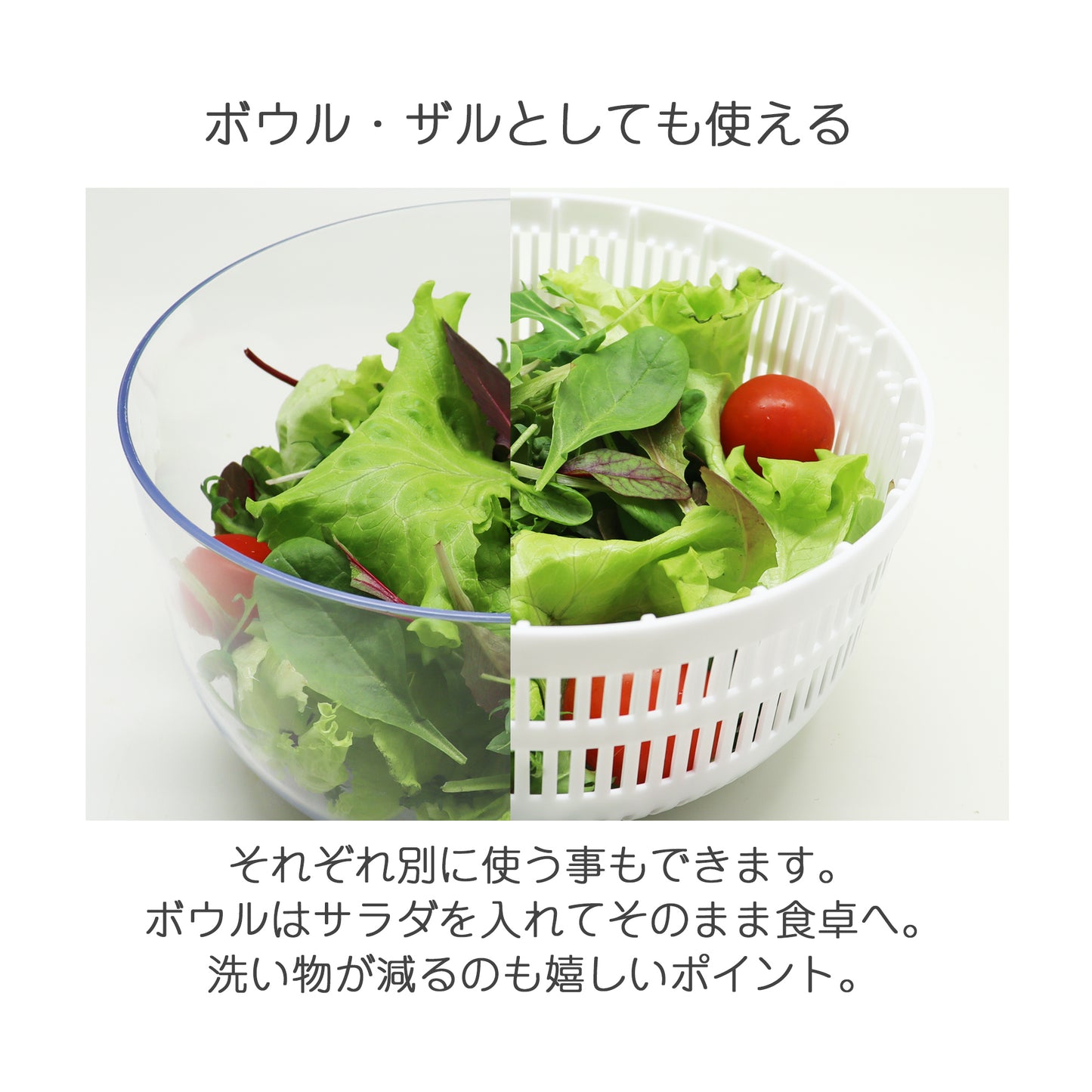 ぶんぶんチョッパーの蓋が使える ぶんぶんスピナー サラダスピナー