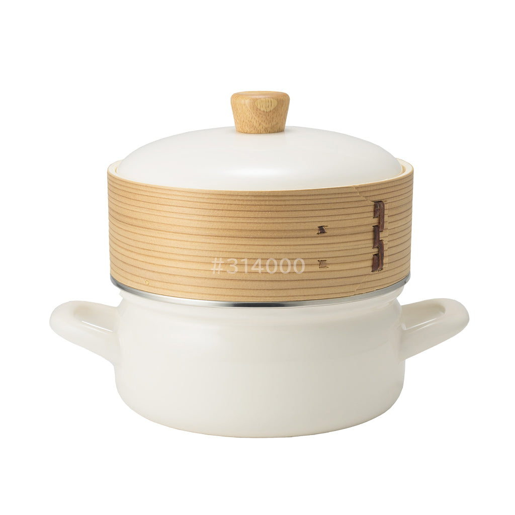 富士ホーロー せいろ付きホーロー鍋 1段 2段 セット 18cm IH ガス火