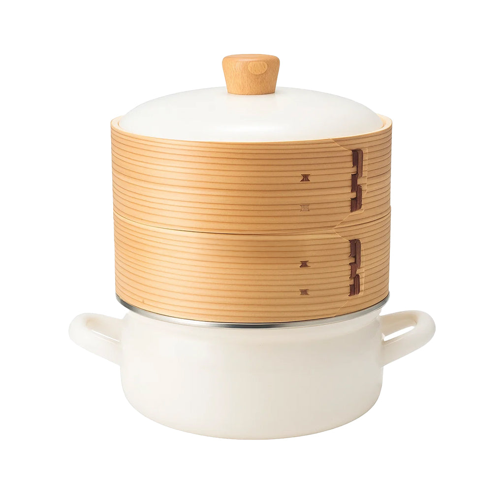 富士ホーロー せいろ付きホーロー鍋 1段 2段 セット 18cm IH ガス火