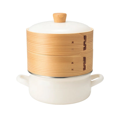 富士ホーロー せいろ付きホーロー鍋 1段 2段 セット 18cm IH ガス火