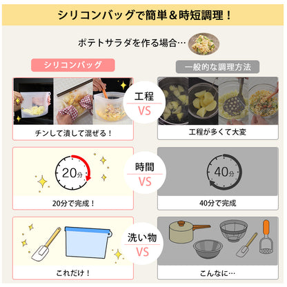 icokka シリコンバッグ Mサイズ 650ml