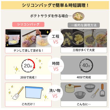 icokka シリコンバッグ Lサイズ 1200ml