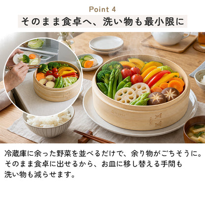 icokka せいろ 23cm 2段 セット 高さ調整輪付き