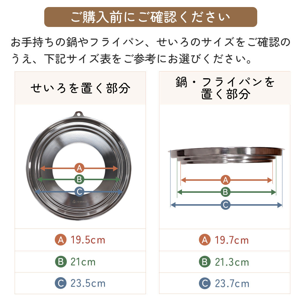 icokka せいろ用 ステンレス 受け台 25cm