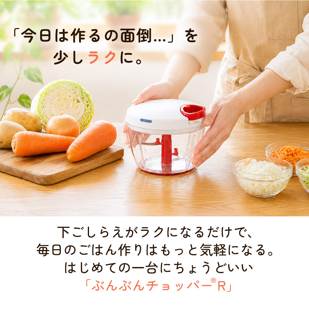 公式】ぶんぶんチョッパーR 640ml - 時短調理にも！丸洗いOKで衛生的