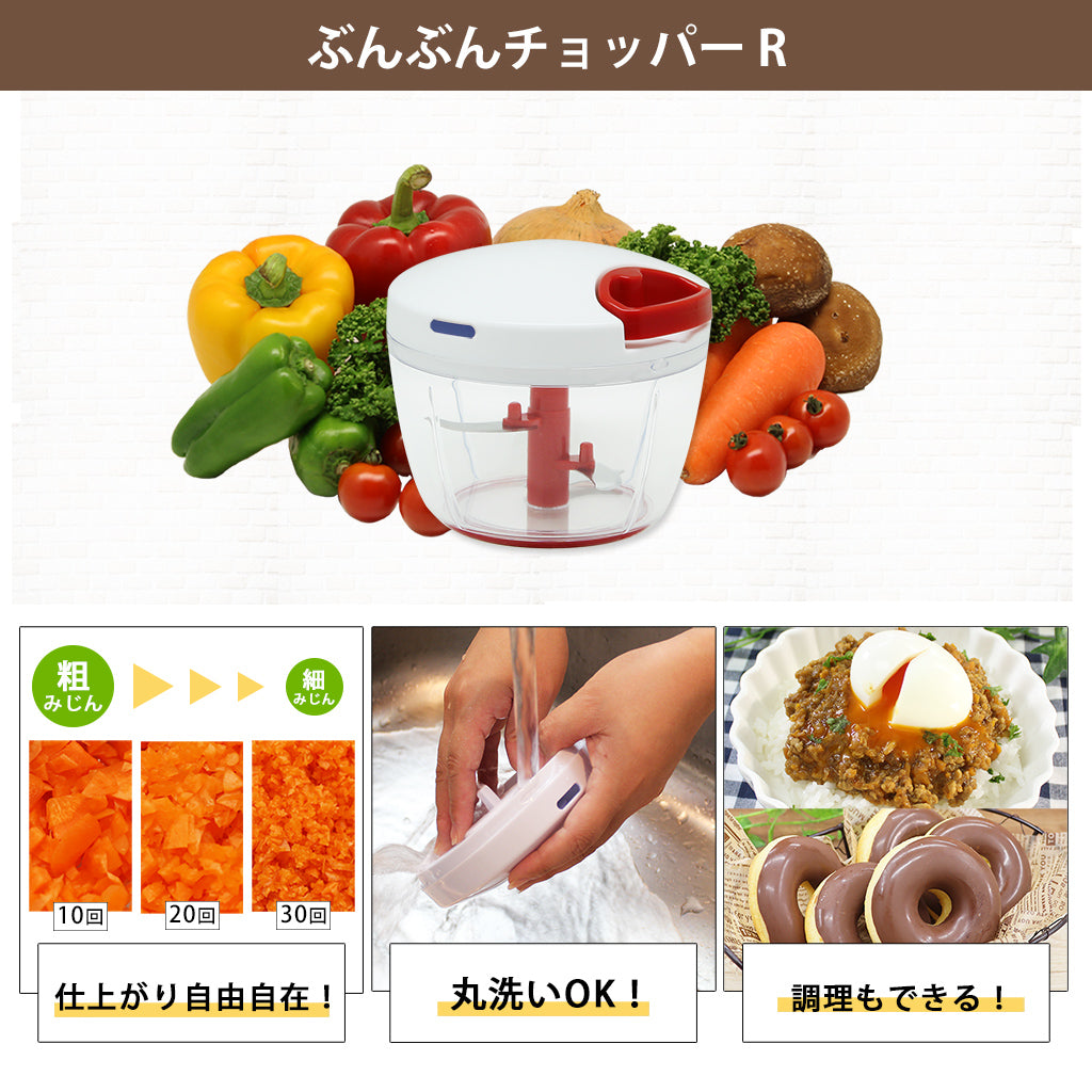 【2種セット】[ぶんぶんチョッパーR] + [ぶんぶんチョッパー専用 ミニスパチュラ]