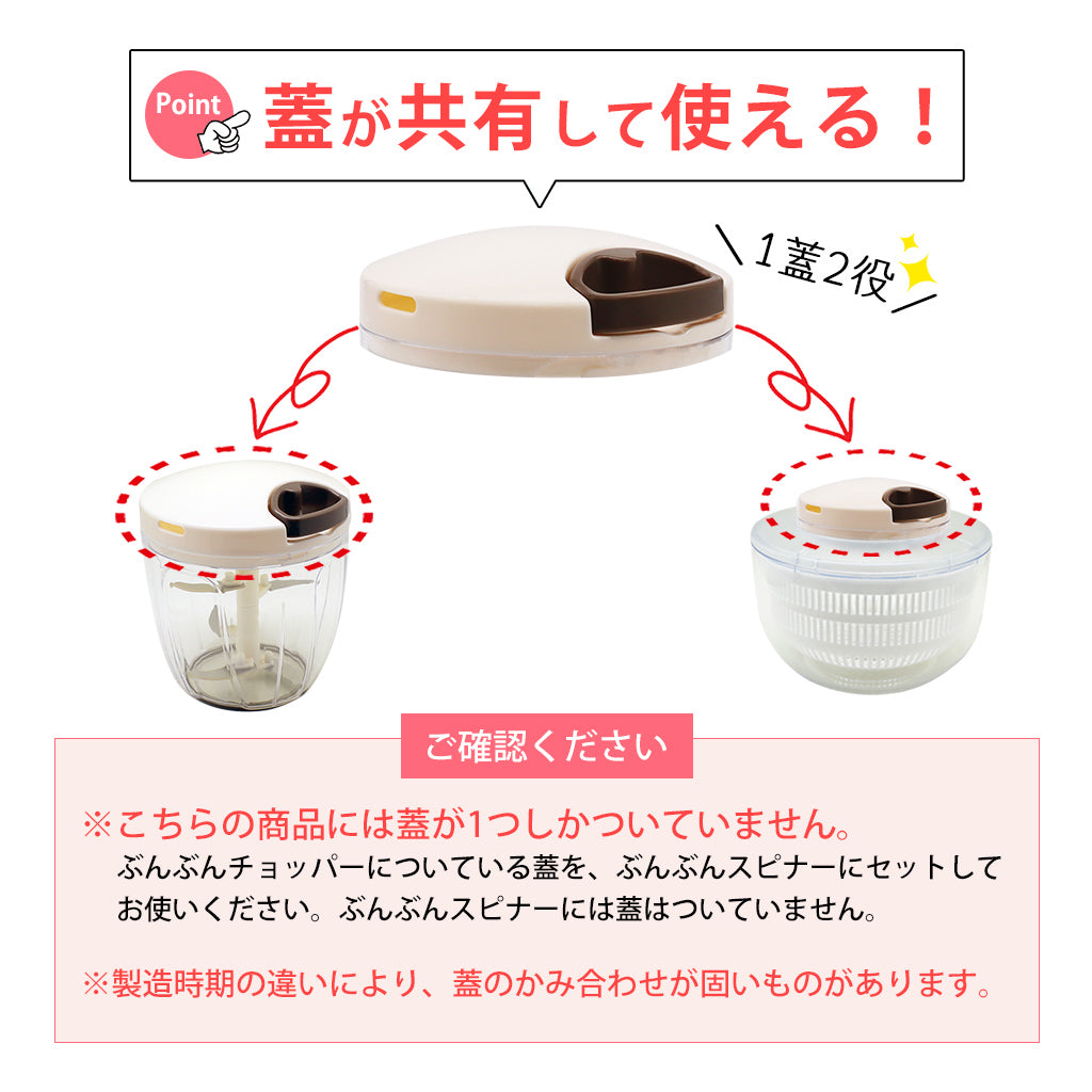 【2種セット】[強化版 ぶんぶんチョッパー5S] + [ぶんぶんスピナー 蓋なし]