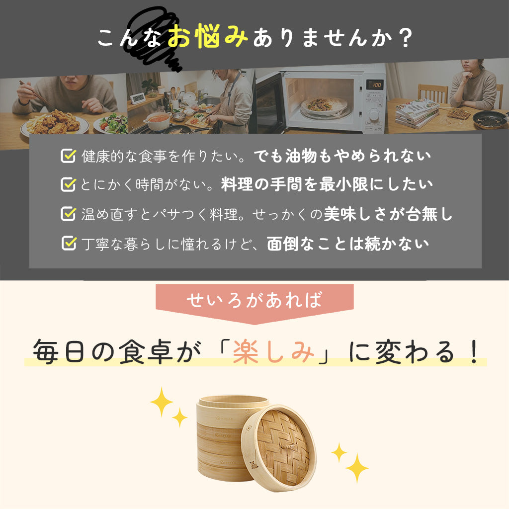 icokka せいろ 15cm 18cm 23cm 25cm 2段 セット 高さ調整輪付き ステンレス受け台